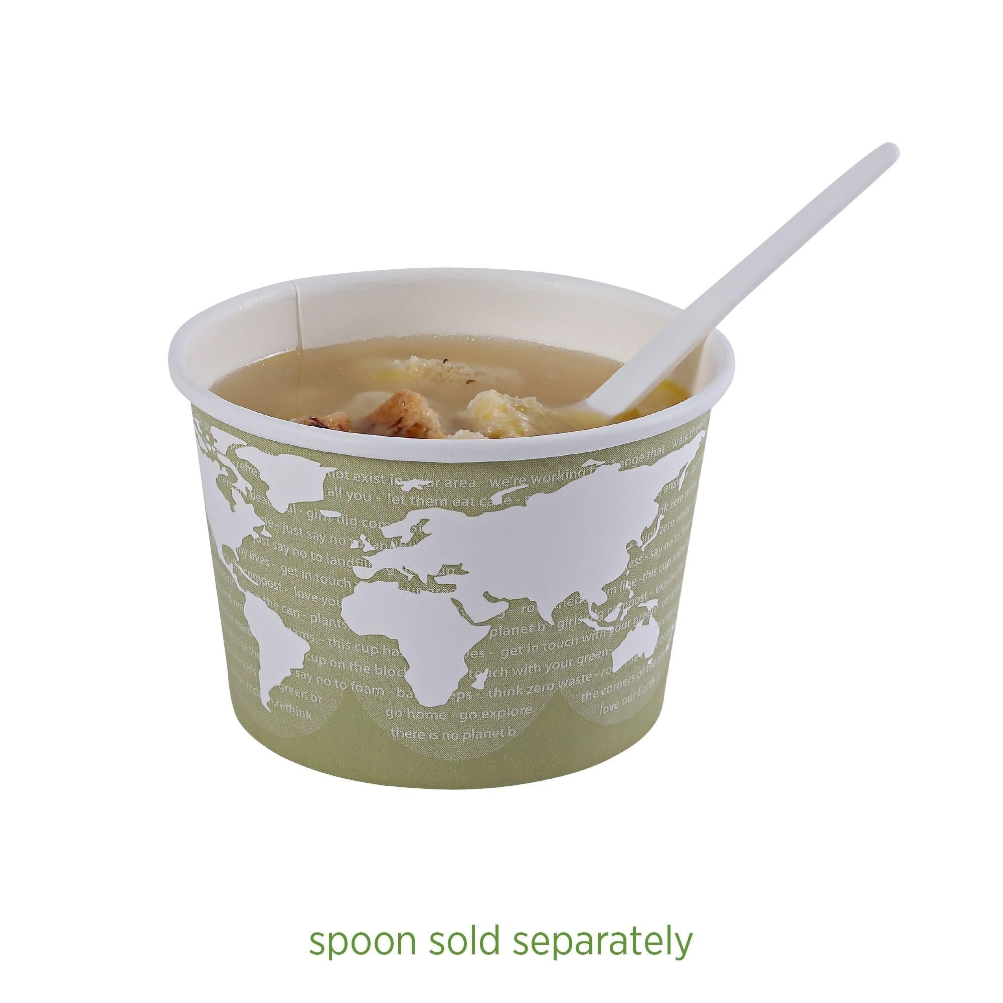 Eco-Friendly Compostable 16oz Paper Food Bowls with PLA Lining - 500 Count Case | BPI-Certified, ASTM Compliant Disposable Containers | Perfect for Restaurants, Catering & Eco-Conscious Events