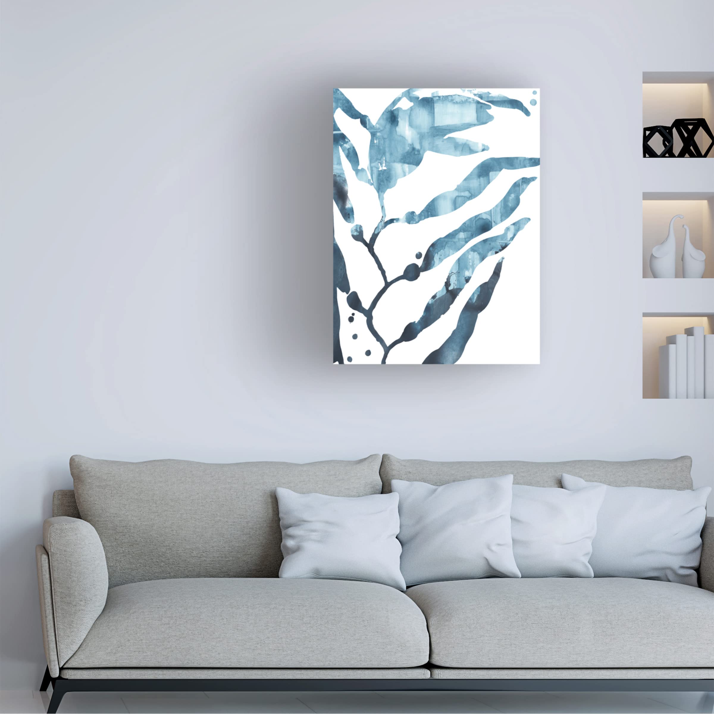 Trademark Fine Art 'Inkwash Kelp I' Canvas Wall Art by June Erica Vess - Modern Ocean Inspired Painting for Living Room, Bedroom & Office Decor