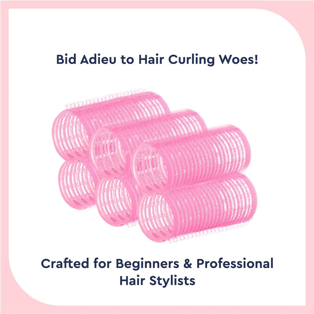 Self Grip Hair Curlers for Women & Girls - Tandem Salon Hair Rollers for Styling, Waving & Curling (Multicolor, 12-Piece Set, Pack of 2) - Perfect for Home Hairstyling, Salon Use & Party Looks
