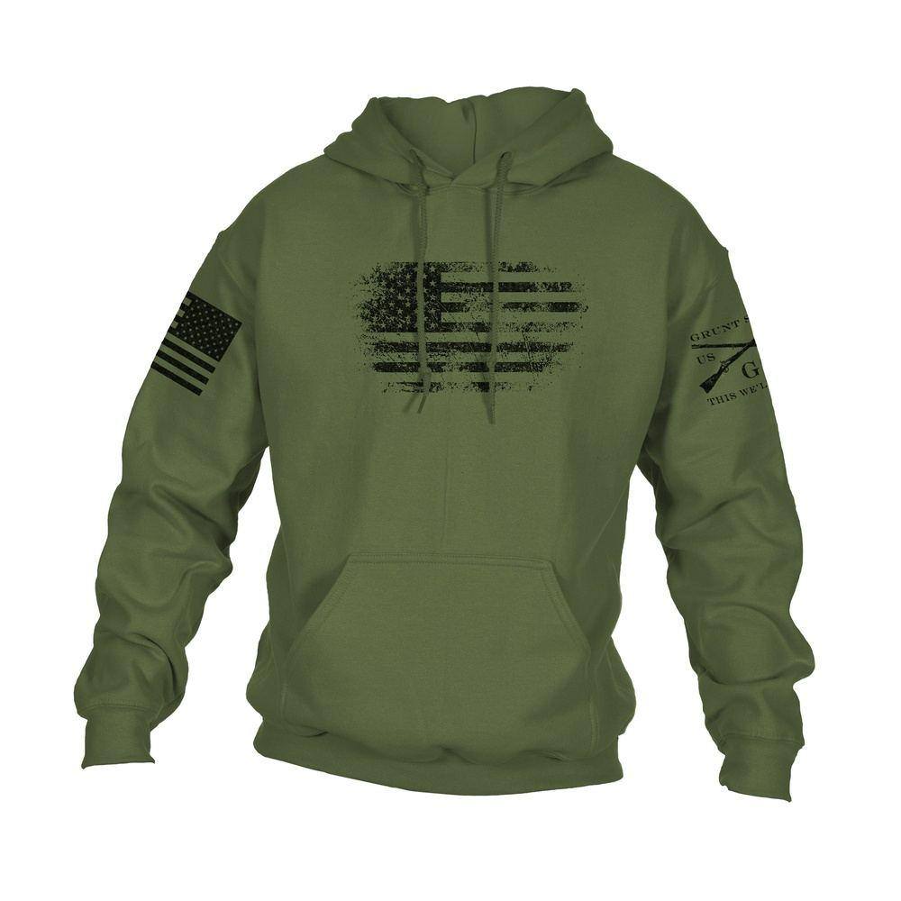 Vintage American Hoodie - Military Green Color, Unisex Pullover Sweatshirt for Men & Women | Perfect for Casual Wear, Outdoor Activities & Street Fashion