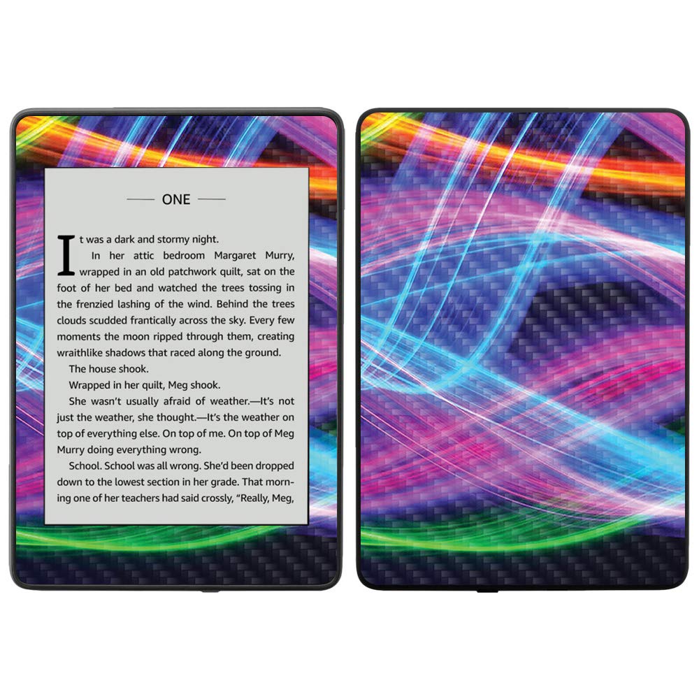 MightySkins Carbon Fiber Skin for Amazon Kindle Paperwhite 2018 (10th Gen) - Bright Smoke | Waterproof Protective Cover with Durable Textured Finish | Easy to Apply & Remove | Made in USA | Perfect for Reading, Travel & Outdoor Use