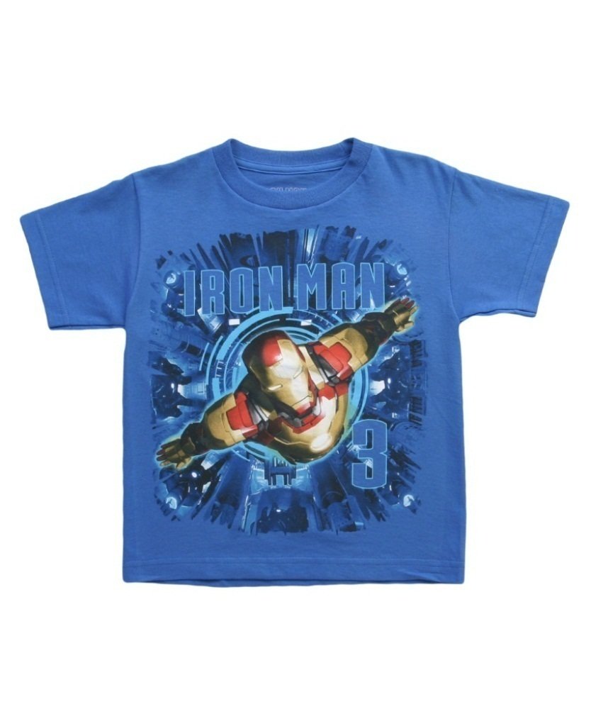 Iron Man 3 Youth Blue T-Shirt - Marvel Superhero Graphic Tee for Kids & Teens - Perfect for Cosplay, Birthday Gifts & Everyday Wear