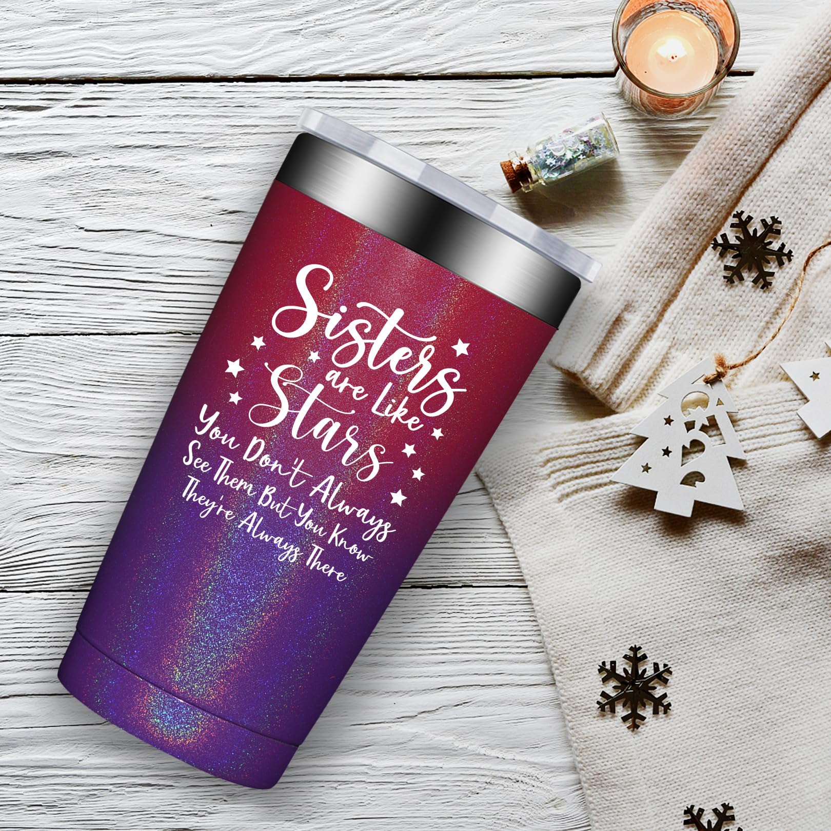 Fufandi Sister Gifts - Thoughtful Birthday & Christmas Presents for Sisters - Insulated Tumbler Cup for Women - Perfect for Mother's Day, Sister Appreciation & Daily Use at Work or Gym