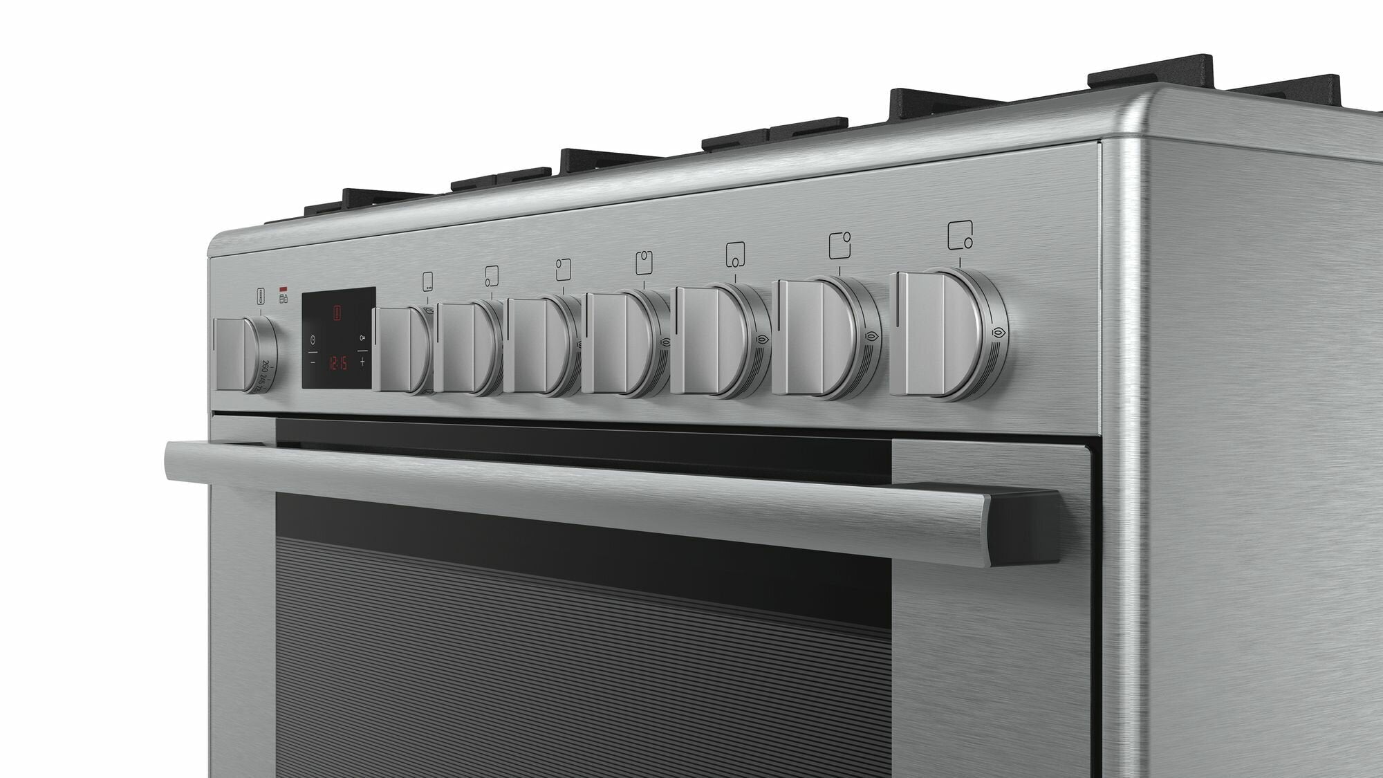 Bosch Serie 8 90cm Freestanding Dual Fuel Oven and Stove HSB838357A - Professional Gas Cooktop with Electric Oven for Modern Kitchens | Perfect for Baking, Roasting & Family Cooking