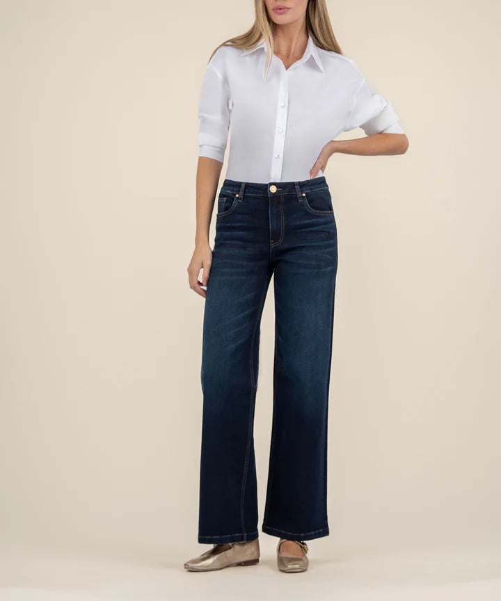 Kut High Rise Wide Leg Jeans for Women - Comfortable Stretch Denim Pants for Casual Wear & Everyday Outfits