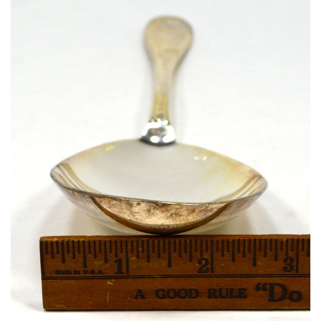 Antique ERCUIS Silver Plated French Oval Serving Spoon with Wave Pattern - Perfect for Elegant Dining, Tea Parties & Vintage Table Settings