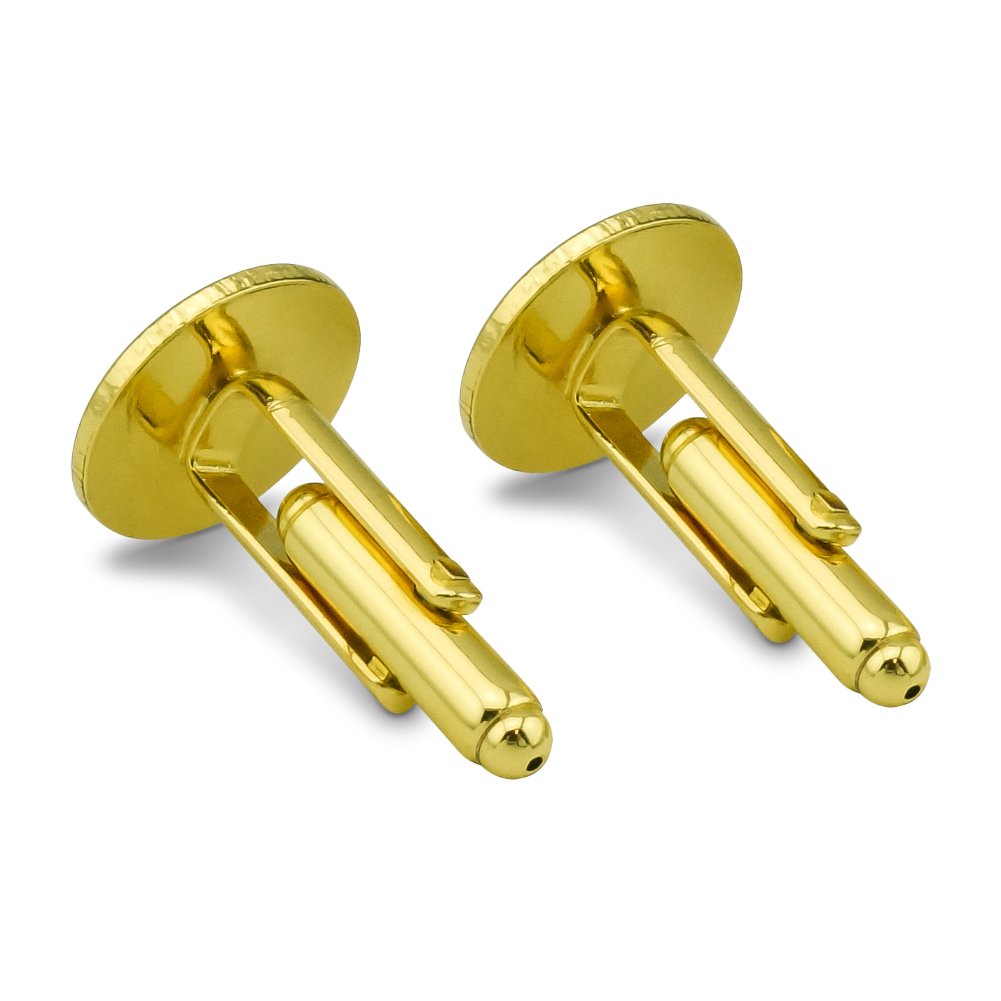 Kawaii Chibi Toothbrush & Cufflink Set - Gold Round Cute Dental Care & Fashion Accessories for Anime Fans, Gift Ideas, Cosplay & Office Wear
