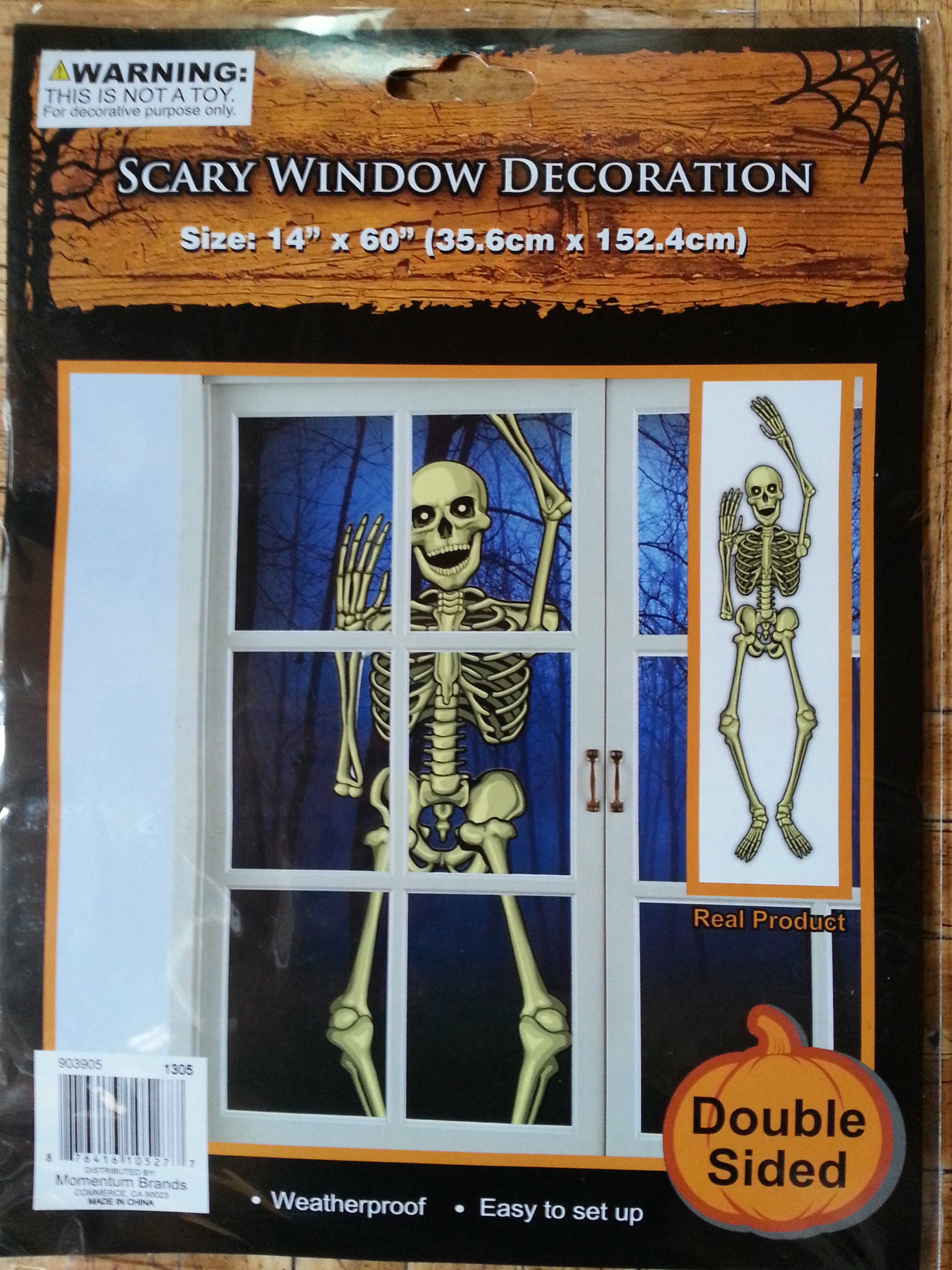 Scary Skeleton Window Decoration 14' X 60