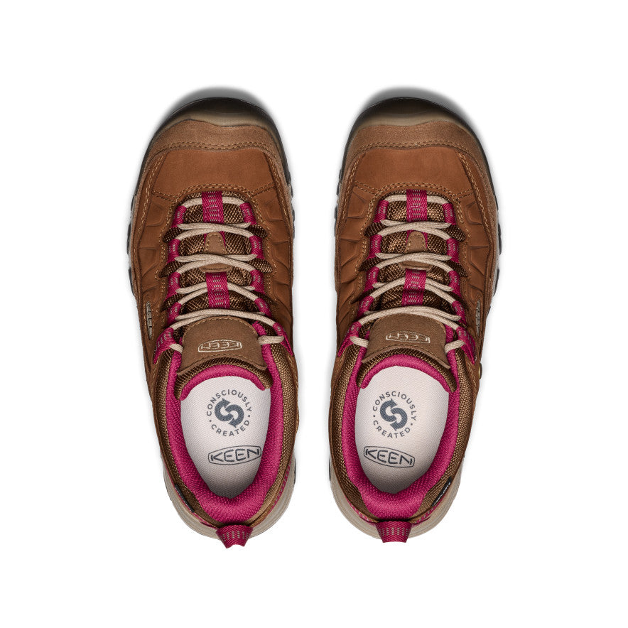 Women's Targhee IV Waterproof Hiking Shoes - Bison/Beaujolais Color | Lightweight & Durable Trail Running Shoes for Outdoor Adventures & Mountain Trekking