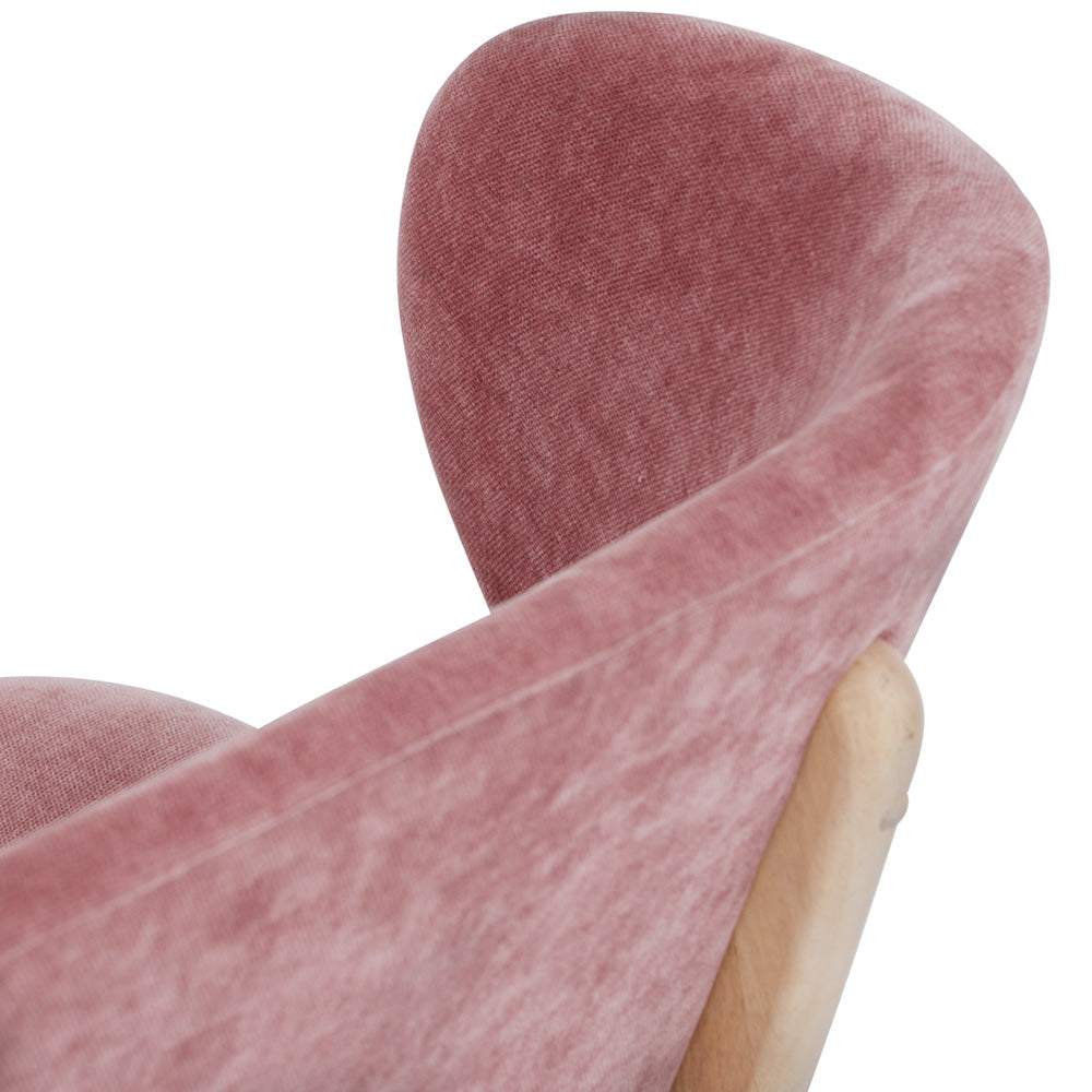 POLARA 2 Seater Lounge Chair - Modern Oak Wood Frame with Salmon Fabric - Perfect for Living Room, Patio or Office Relaxation