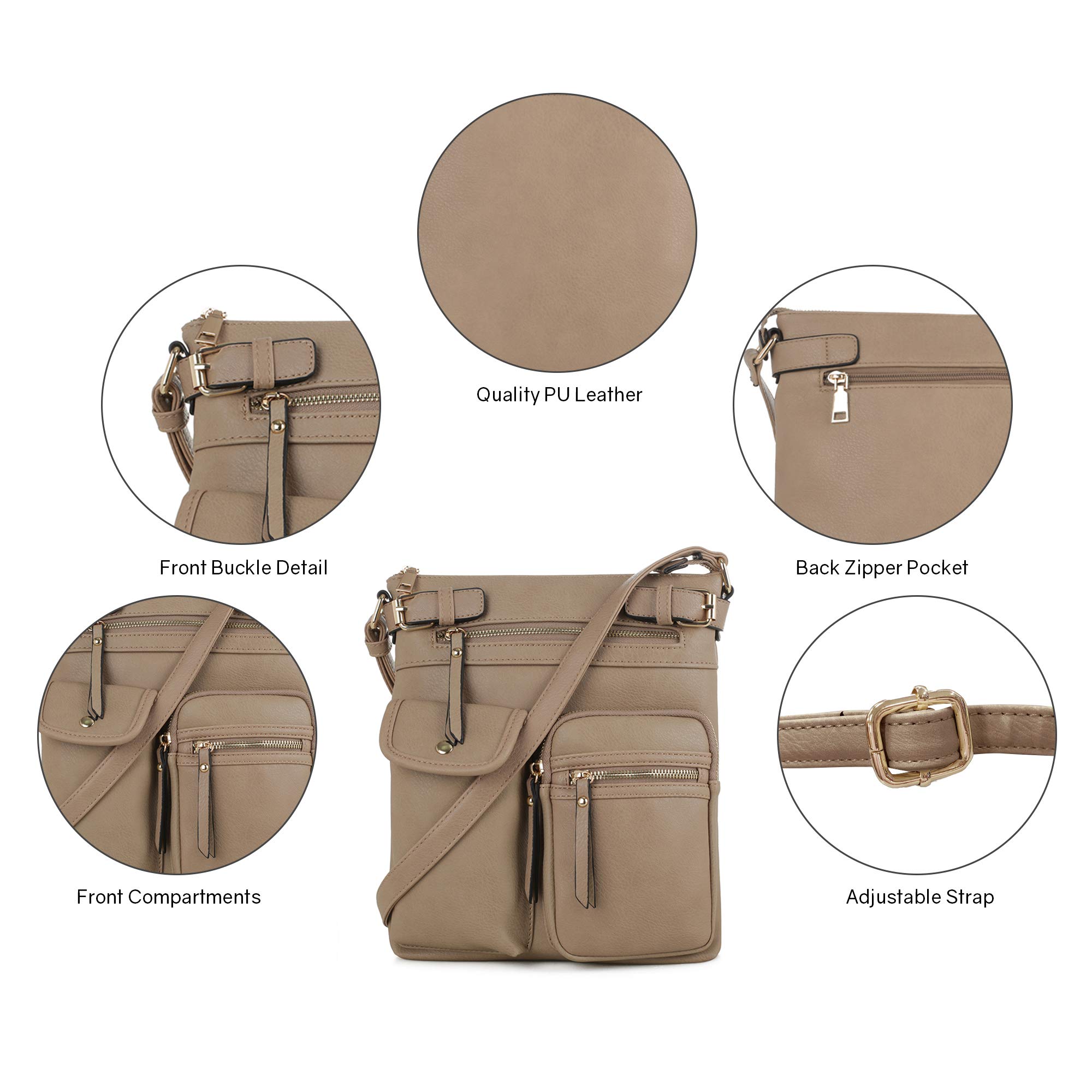 **SG SUGU Katie Lightweight Medium Crossbody Bag for Women - Multi-Pocket Shoulder Purse, Perfect for Travel, Work & Everyday Use**