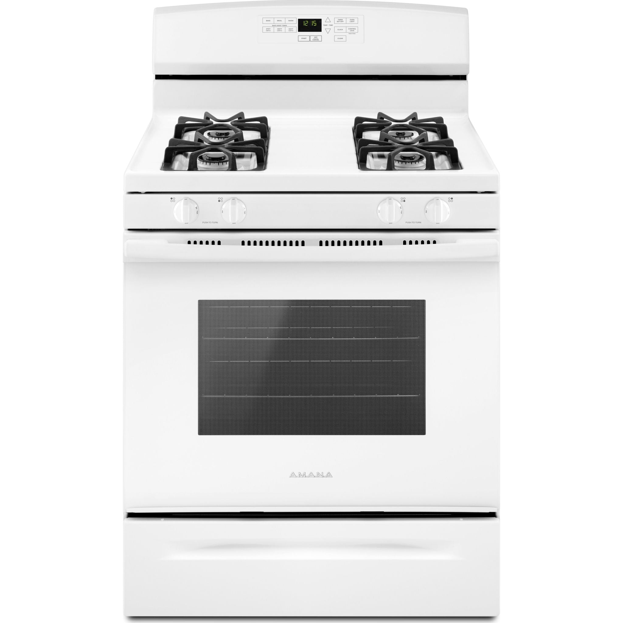 Amana AGR6603SFW 30 Inch Gas Range - White | 5 Burner Stove with Convection Oven | Perfect for Home Kitchen & Restaurant Cooking