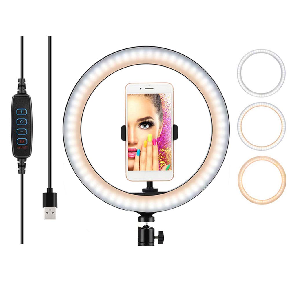 6/10 Inch Adjustable LED Ring Light with Tripod Stand - Professional Photography Lighting for Phone, Camera, YouTube Videos, Live Streaming & Studio Fill Light - Perfect for Makeup Tutorials, TikTok Videos, and Home Studio Setup