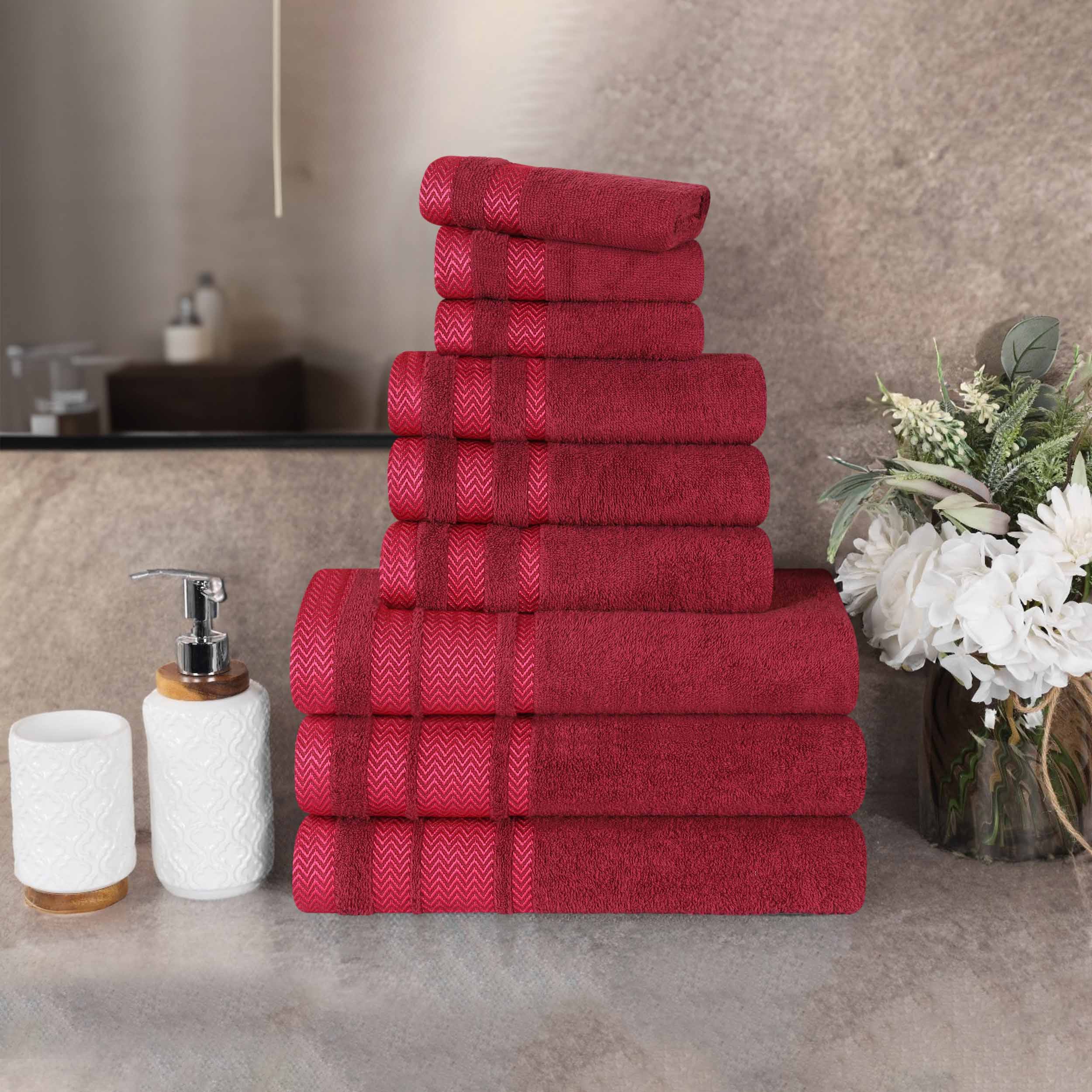 Premium 9-Piece Cotton Towel Set - Medium Weight, Soft & Absorbent Bath Towels for Spa, Gym, and Everyday Use - Hays Brand