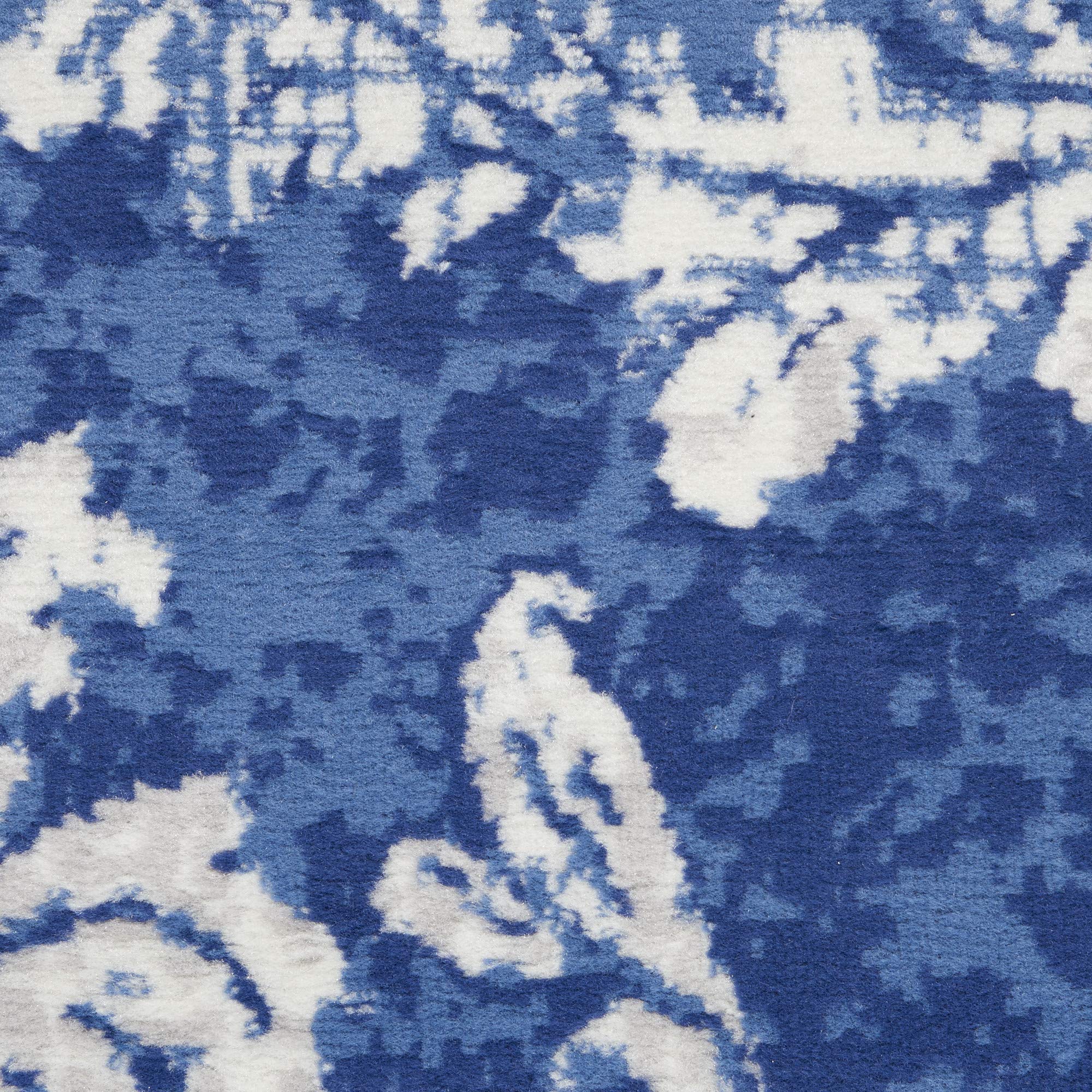 Nourison Whimsicle Damask Navy Ivory 8' x 10' Area Rug - Easy to Clean, Non-Shedding, Stain Resistant for Bedroom, Living Room, Dining Room & Kitchen - Soft & Durable Home Decor (8x10) | Perfect for Cozy Spaces, Family Gatherings & High-Traffic Areas