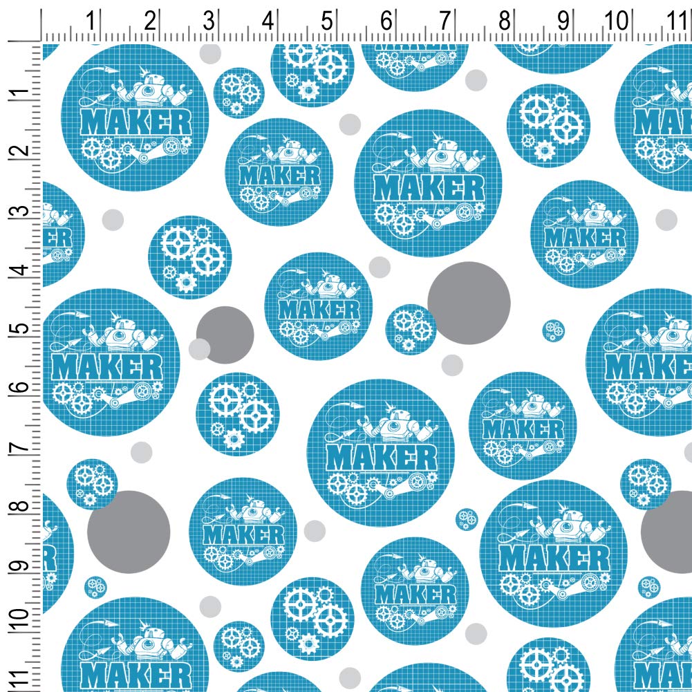 GRAPHICS & MORE Maker Blueprint Design with Robot and Gears Wrapping Paper Roll - Perfect for DIY Crafts, Gift Wrapping, and STEM-Themed Parties