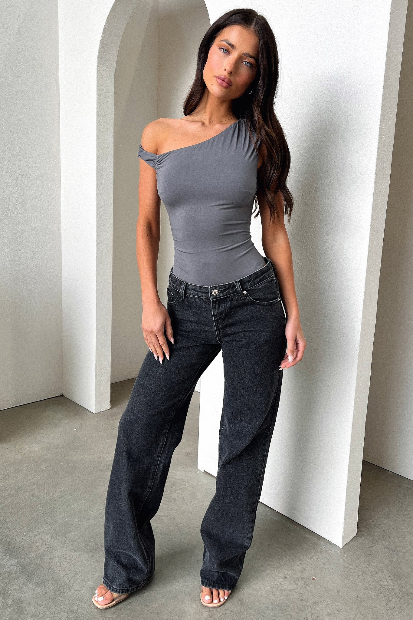 Aspen Bodysuit for Women - Soft & Comfortable Charcoal Bodysuit | Perfect for Layering, Workout, and Everyday Wear