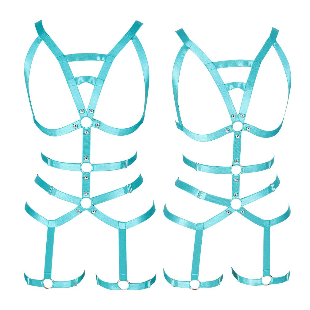 Sexy Women's Full Body Harness Garter Belt Stockings Set - Adjustable Elastic Suspender Lingerie for Bridal, Boudoir & Role Play