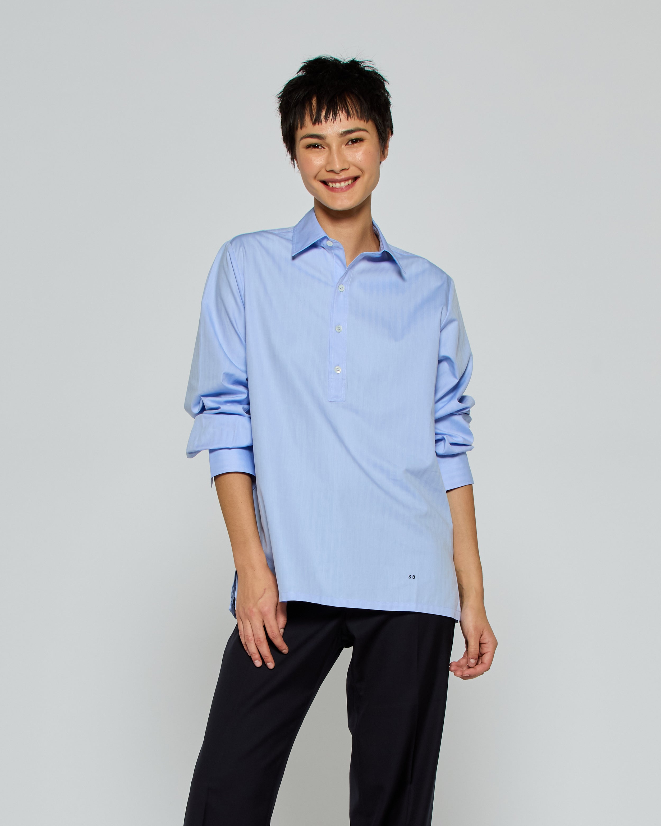 Premium Cotton George Shirt for Men - Classic Blue Herringbone Pattern | Comfortable Casual Wear for Office, Date Night & Outdoor Events