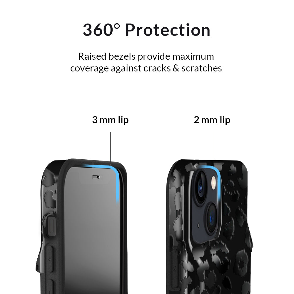 Black Leopard iPhone Wallet Case - Slim Protective Cover with Card Holder for iPhone 13/14/15 - Perfect for Travel, Shopping & Everyday Use