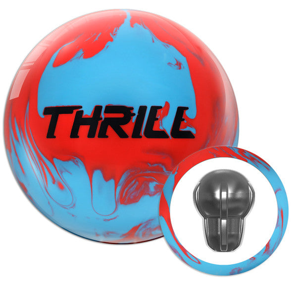 Motiv Max Thrill Solid Bowling Ball - High Performance Red & Blue Bowling Ball for Strikes & Spares | Perfect for League Play & Tournaments