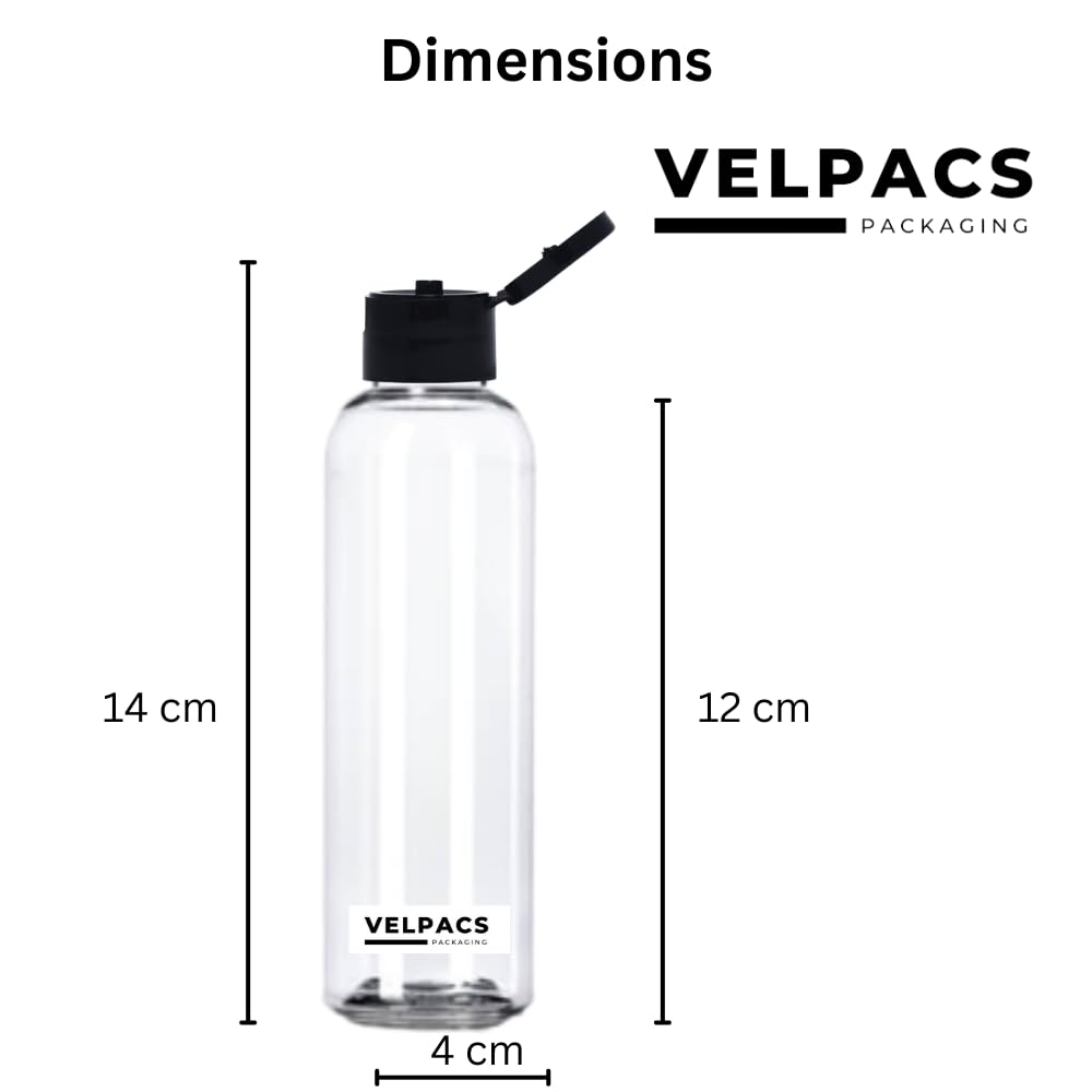VELPACS 200ml Travel Bottles for Toiletries (Pack of 6) - Leak-Proof Empty Plastic Bottles with Flip Top Cap for Shampoo, Lotion, Cream | Perfect for Air Travel, Gym, Camping & Home Use