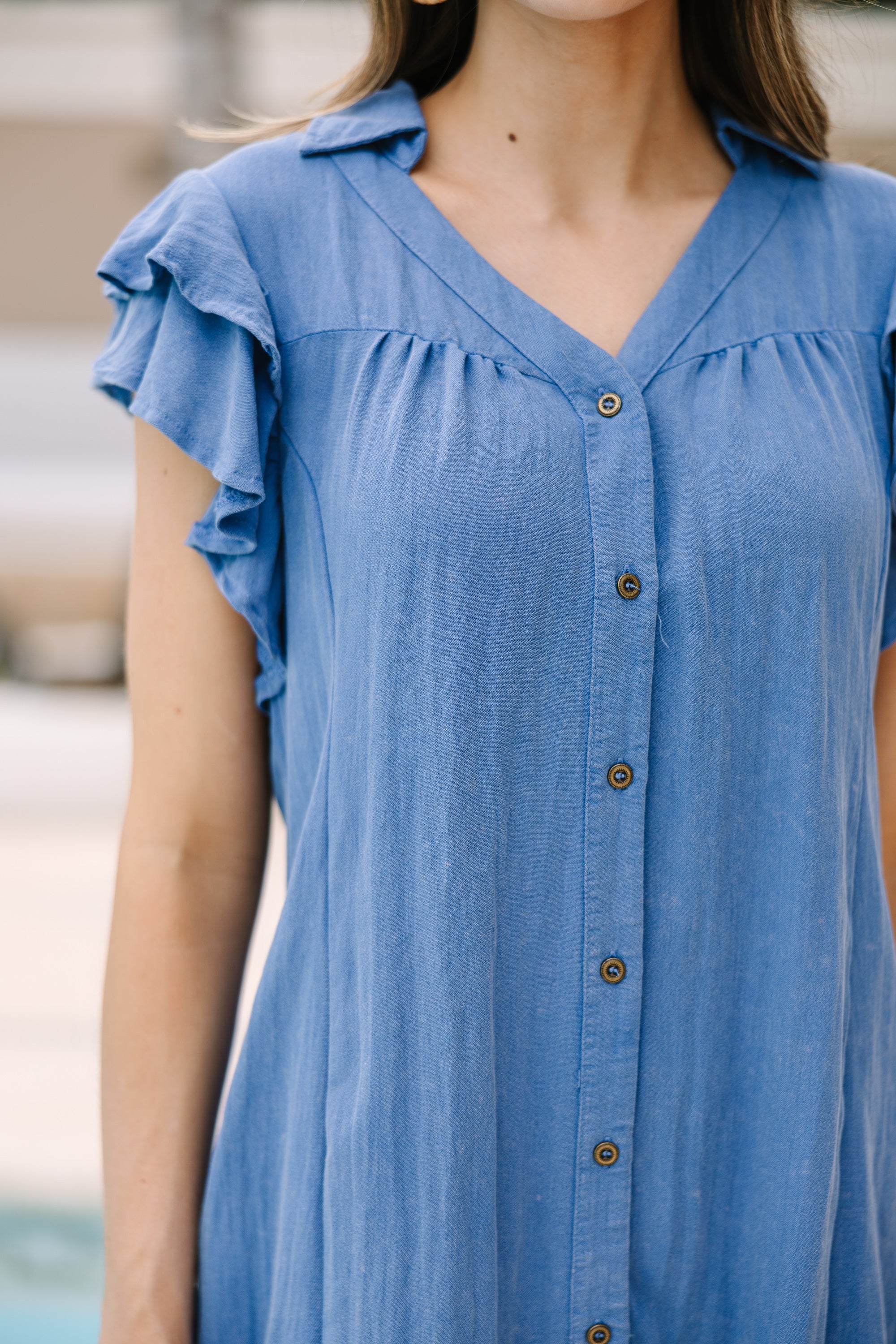 Easy Day Ahead Ocean Blue Dress - Flowy Summer Dress for Women, Beach Cover Up, Casual Sundress for Vacation & Outdoor Activities