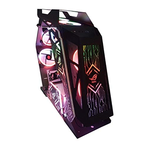 YHMC HDZY ATKK Gaming PC Case - High Performance Computer Main Case for Internet Cafes & Home Gaming (Big Coffee Black Orange) | Perfect for Esports, Streaming & Multi-Tasking