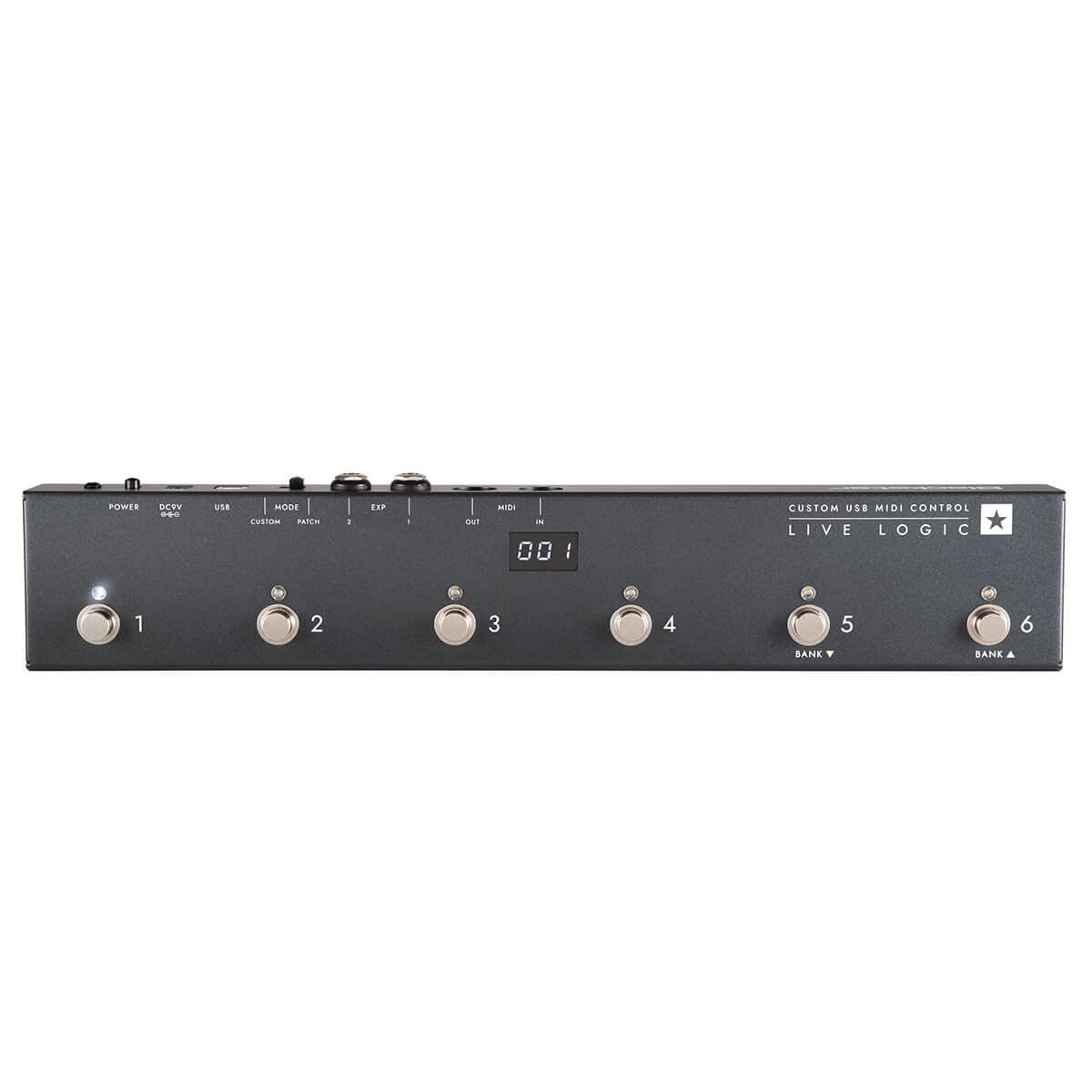 Blackstar Live Logic 6-Button MIDI Foot Controller for Guitar Effects & Amp Switching - Perfect for Live Performances & Studio Recording