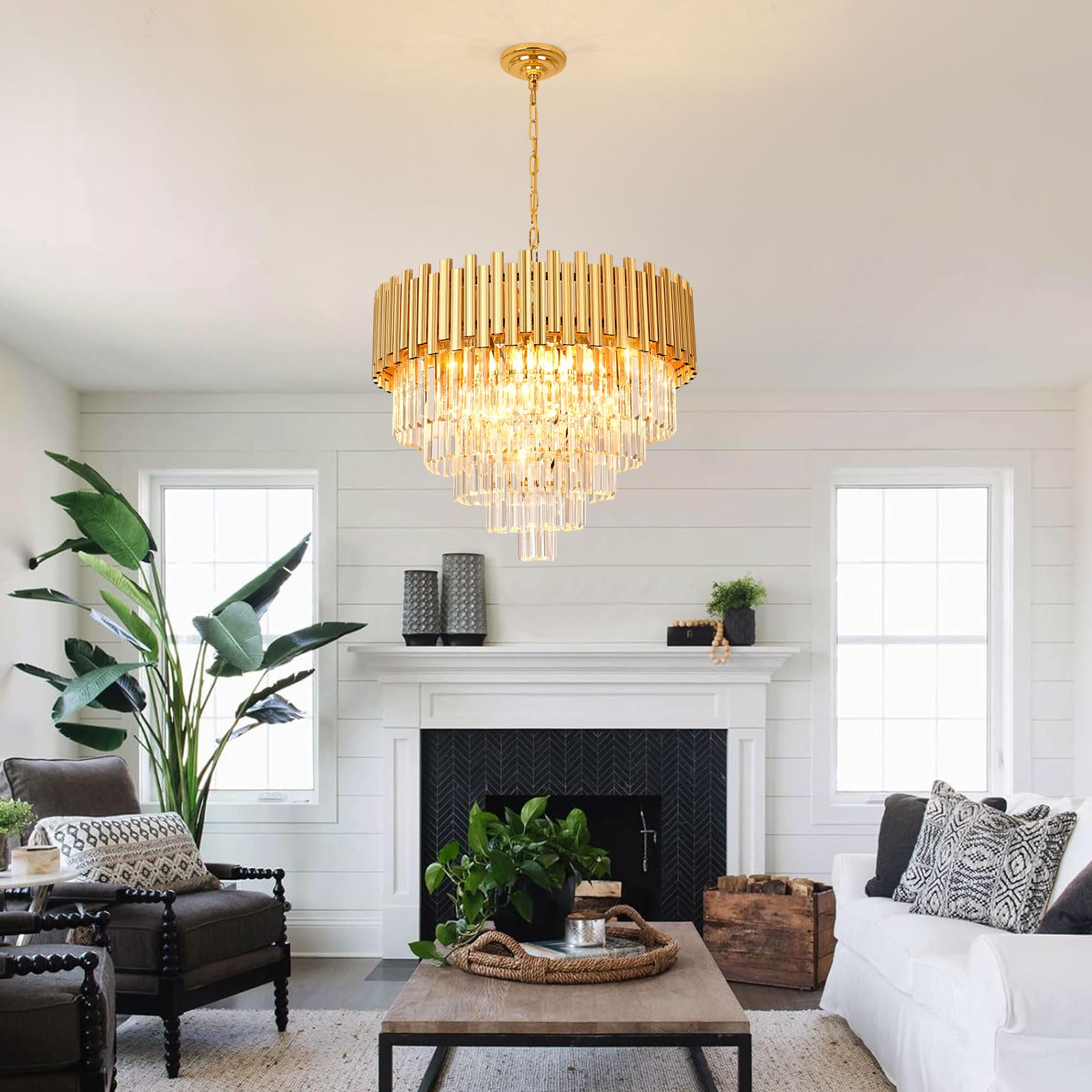 6 Feet Heavy Duty Metal Chandelier Chain Extension - Gold Hanging Light Fixture with Secure Connection Locks for Pendant Lamps, Ceiling Lights & Home Decor (Ideal for Dining Room, Living Room & Bedroom Lighting)