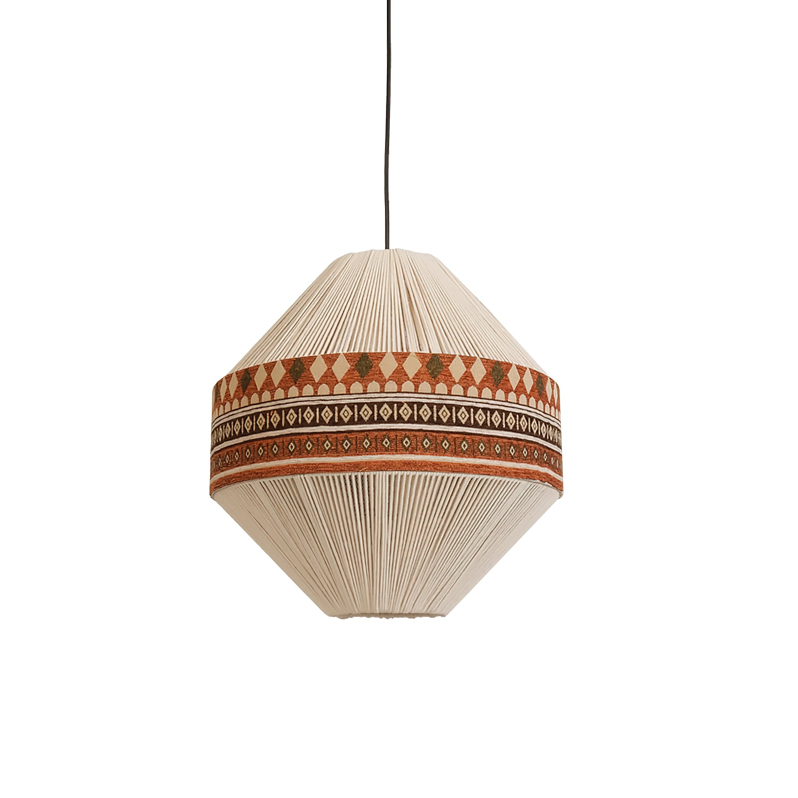 Bohemian Fringe Pendant Lamp - Handmade Rattan Hanging Light Fixture for Living Room, Bedroom, or Patio Decor | Boho Chic Ceiling Lighting for Home & Cafe