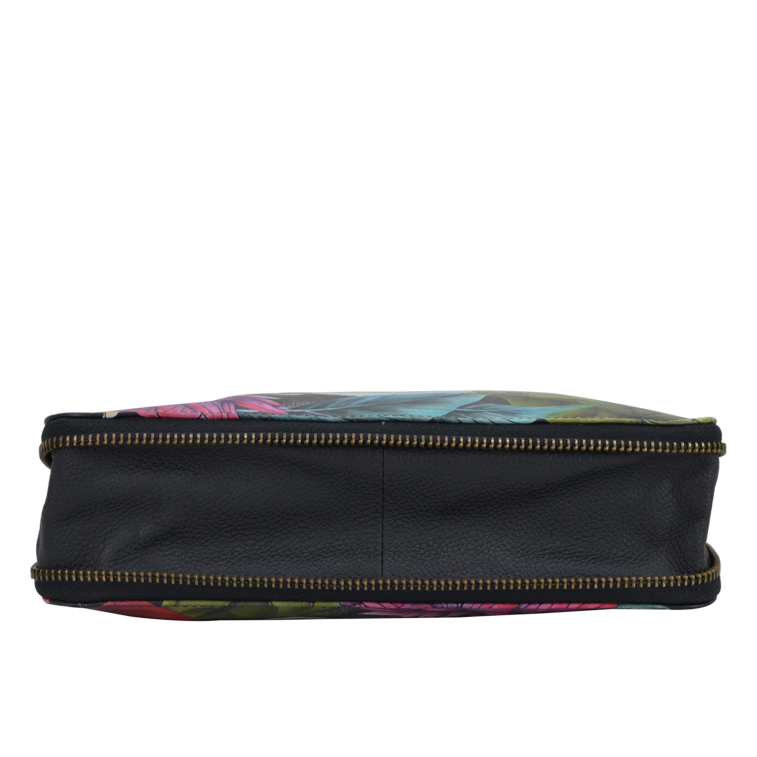 Anuschka Women's Original Hand-Painted Leather Expandable Travel Crossbody Bag - Stylish & Functional Purse for Everyday Use, Shopping, and Travel Accessories