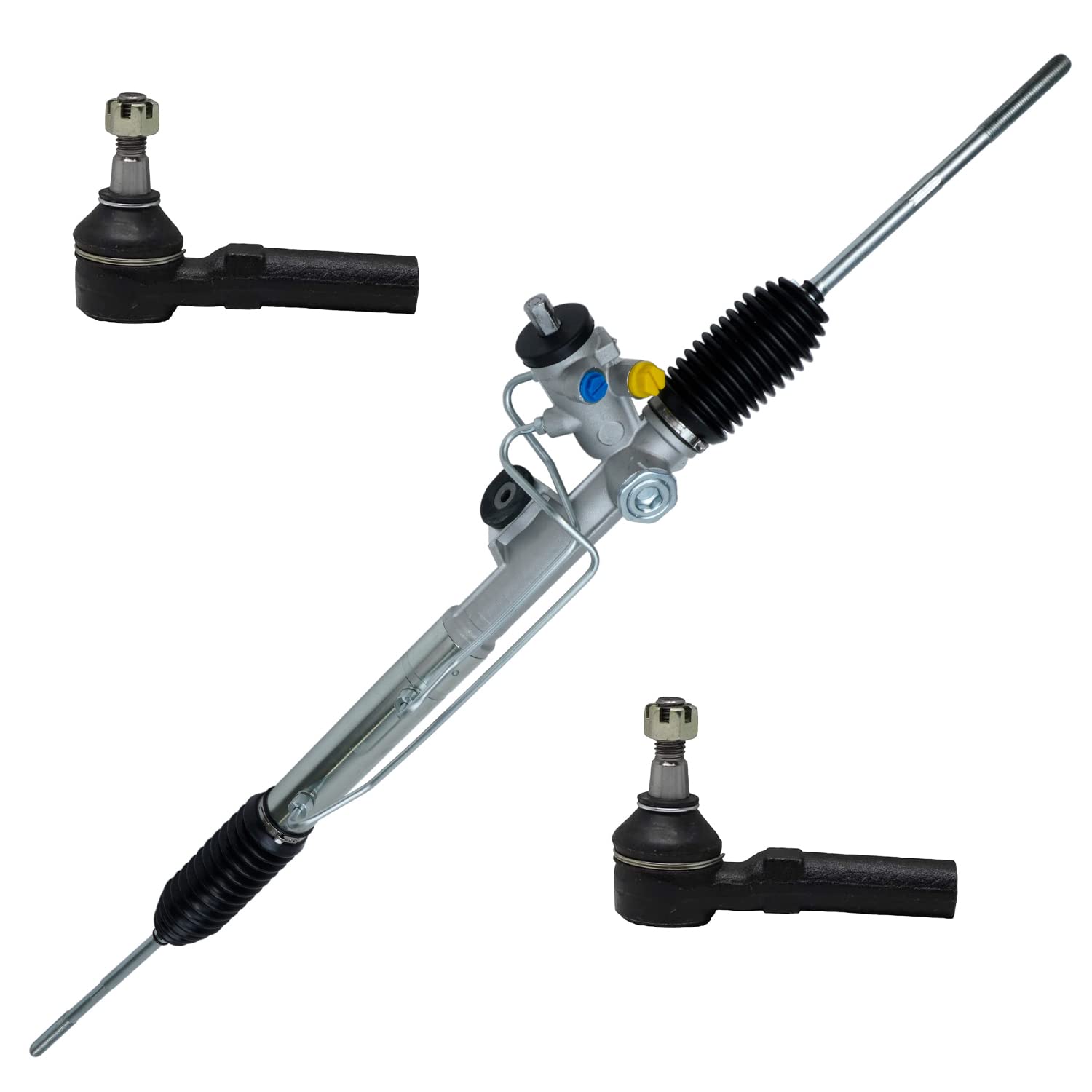 Detroit Axle Complete 3-Piece Power Steering Rack and Pinion Kit for 1984-1987 Chevrolet Corvette C4 - Includes Outer Tie Rods - Direct Replacement for 84 85 86 87 Models - Perfect for Restoration & Performance Upgrades