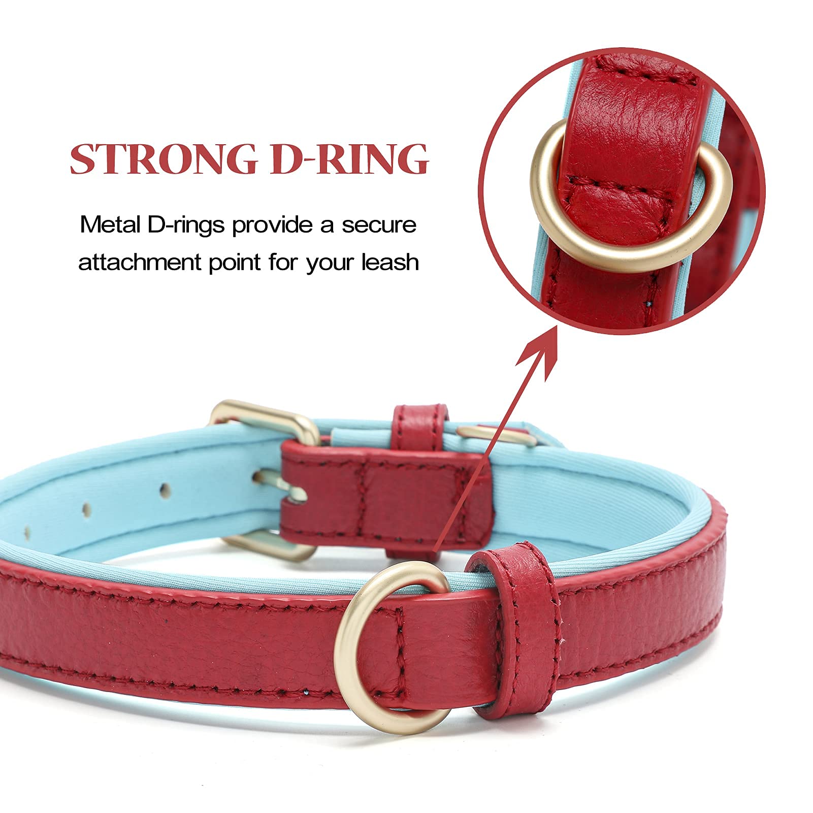 Premium Soft Padded Leather Dog Collar - Waterproof & Adjustable for Small, Medium, Large Dogs - Perfect for Daily Walks, Training & Outdoor Adventures