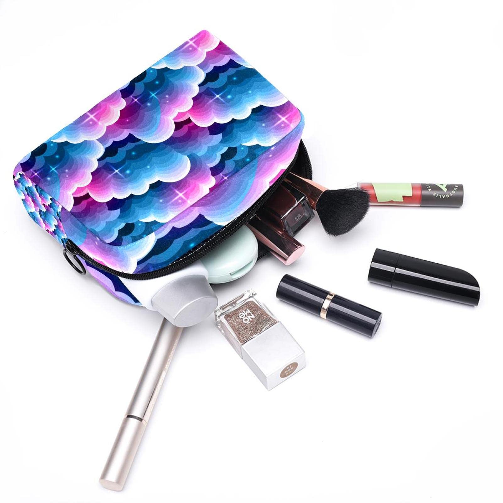 Large Cosmetic Bag for Women - Purple Clouds Travel Makeup Pouch | Perfect for Toiletries & Organizing