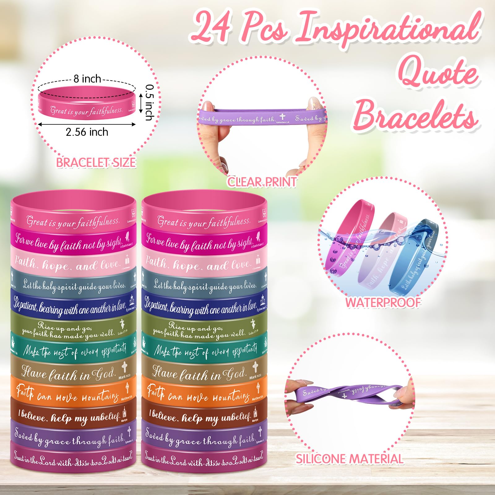 72 Pcs Christian Gift Set - Bible Notebooks, Pens & Bracelets for Women & Men | Office & School Supplies