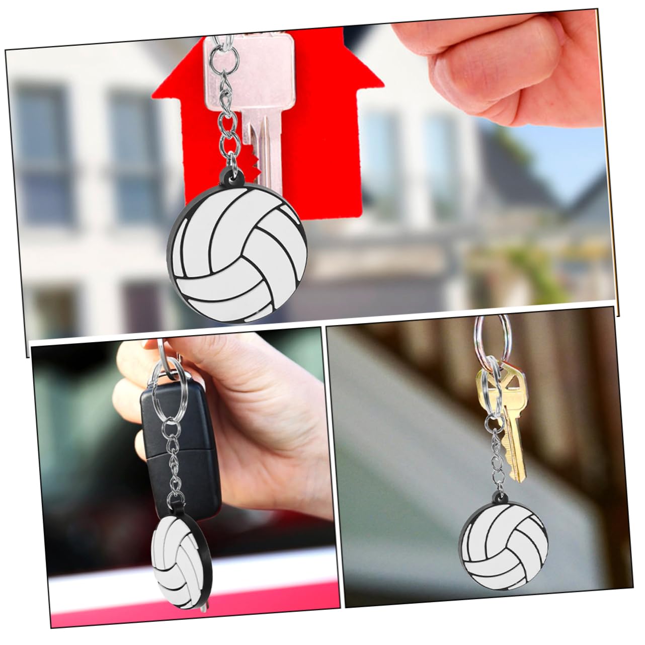 16pcs Volleyball Keychain Set - Small PVC Key Rings for Backpacks, Gifts & Sports Enthusiasts - Perfect for Volleyball Players, Coaches and Team Spirit Accessories