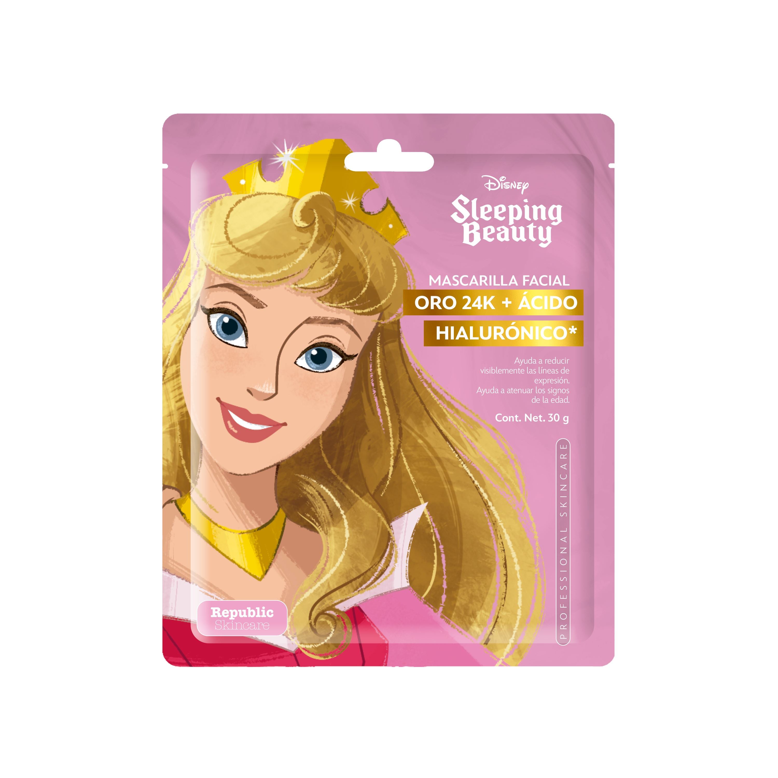 12-Pack Disney Aurora 24K Gold & Hyaluronic Acid Beauty Face Masks - Hydrating & Anti-Aging Skincare for Women, Perfect for Spa Night & Self-Care Routine