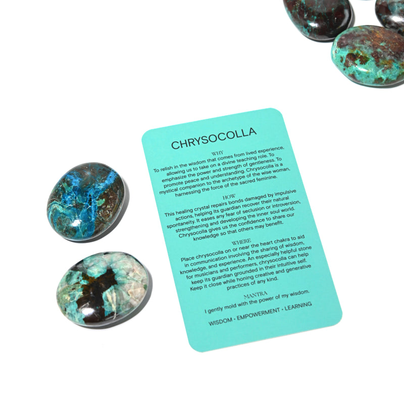 Chrysocolla Palm Stone - Natural Healing Crystal for Stress Relief & Meditation | Perfect for Reiki, Yoga & Spiritual Practices