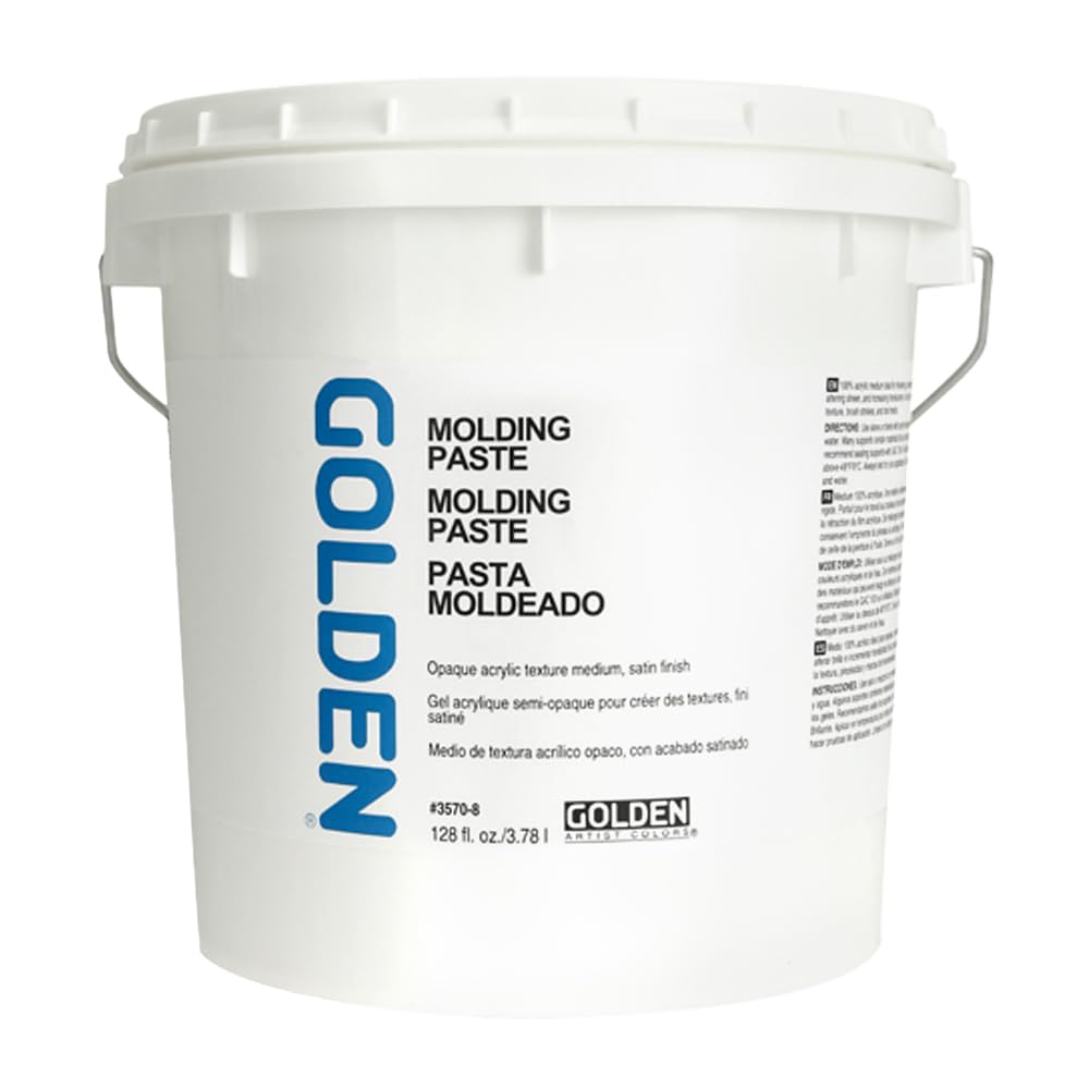GOLDEN Professional Acrylic Molding Paste - 128 fl oz Semi-Opaque Medium for Artists & DIY Crafts - Perfect for Texture Painting, Sculpting & Mixed Media Art Projects