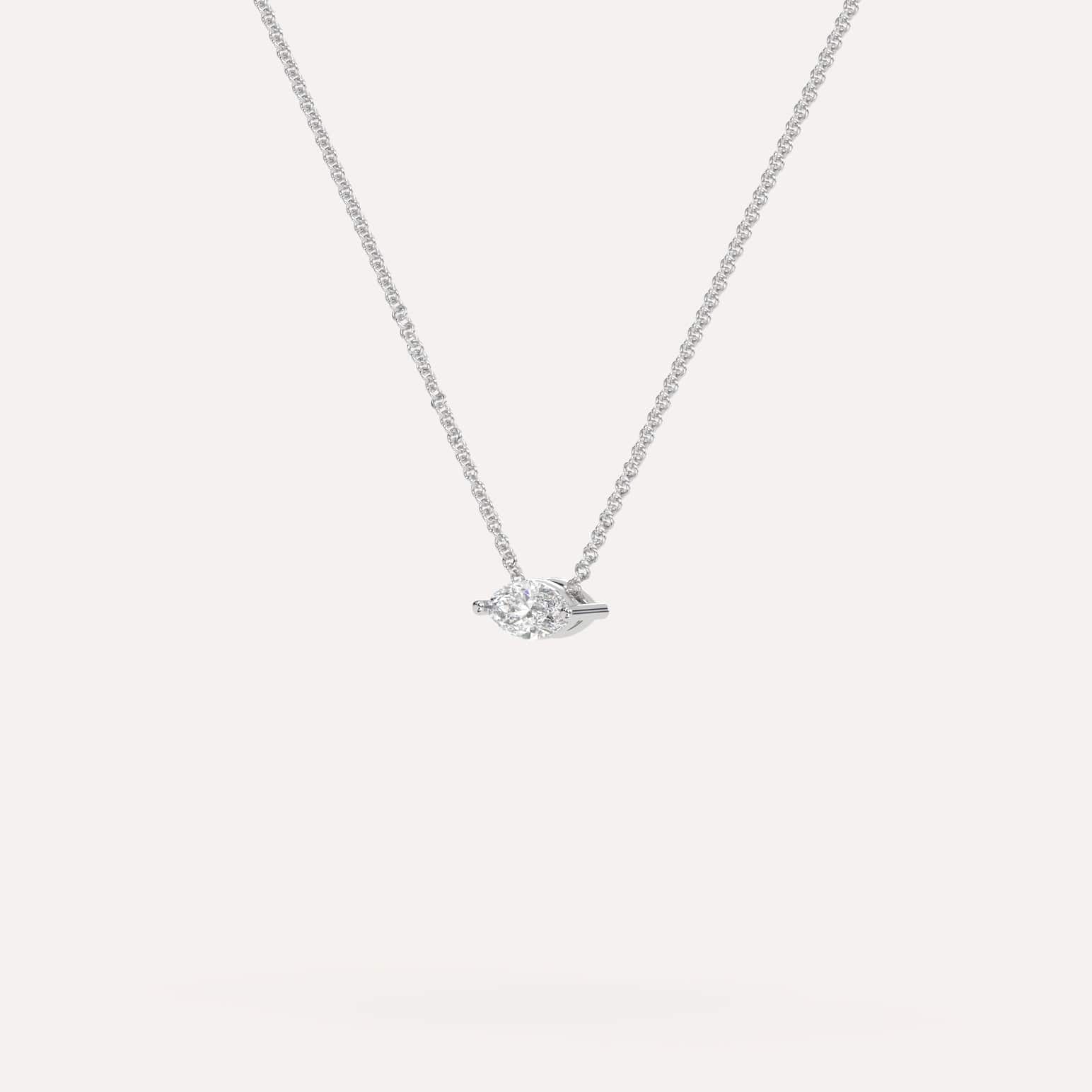 1/4 Carat Marquise Floating Diamond Necklace - Elegant Solitaire Pendant for Women | Perfect for Weddings, Anniversaries & Special Occasions