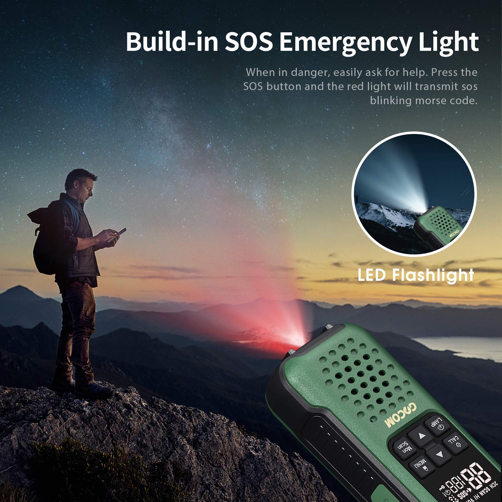 G9 Waterproof Walkie Talkies for Adults - Long Range 2 Way Radios with NOAA Weather Alert, SOS, Flashlight & Rechargeable Battery - Floating Portable Two Way Radios for Hiking, Camping, Hunting & Outdoor Adventures (4 Pack)