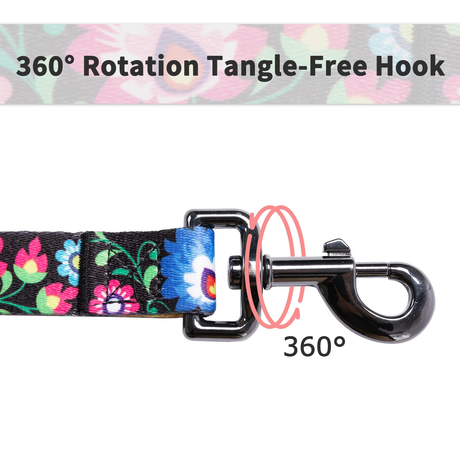 **iHoming Adjustable Puppy Collar & Leash Set for Small Dogs & Cats (XS, Up to 10LBS) - Black Floral Design - Perfect for Daily Walks, Running & Training - Ideal for Small Breed Pets**    *(Use Case: Great for outdoor adventures, park visits, or neighborhood strolls with your tiny furry friend!)*