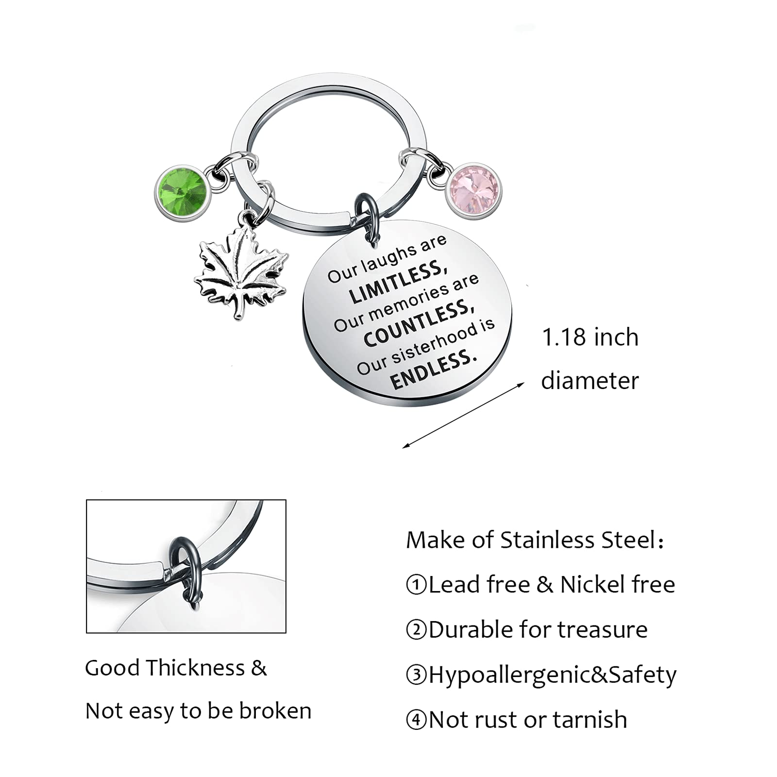 Sorority Sisterhood Gifts - Endless Friendship Keychain for Women, Graduation Keepsake & Greek Life Accessories - Perfect for Graduation Gifts, Sisterhood Events & College Memories