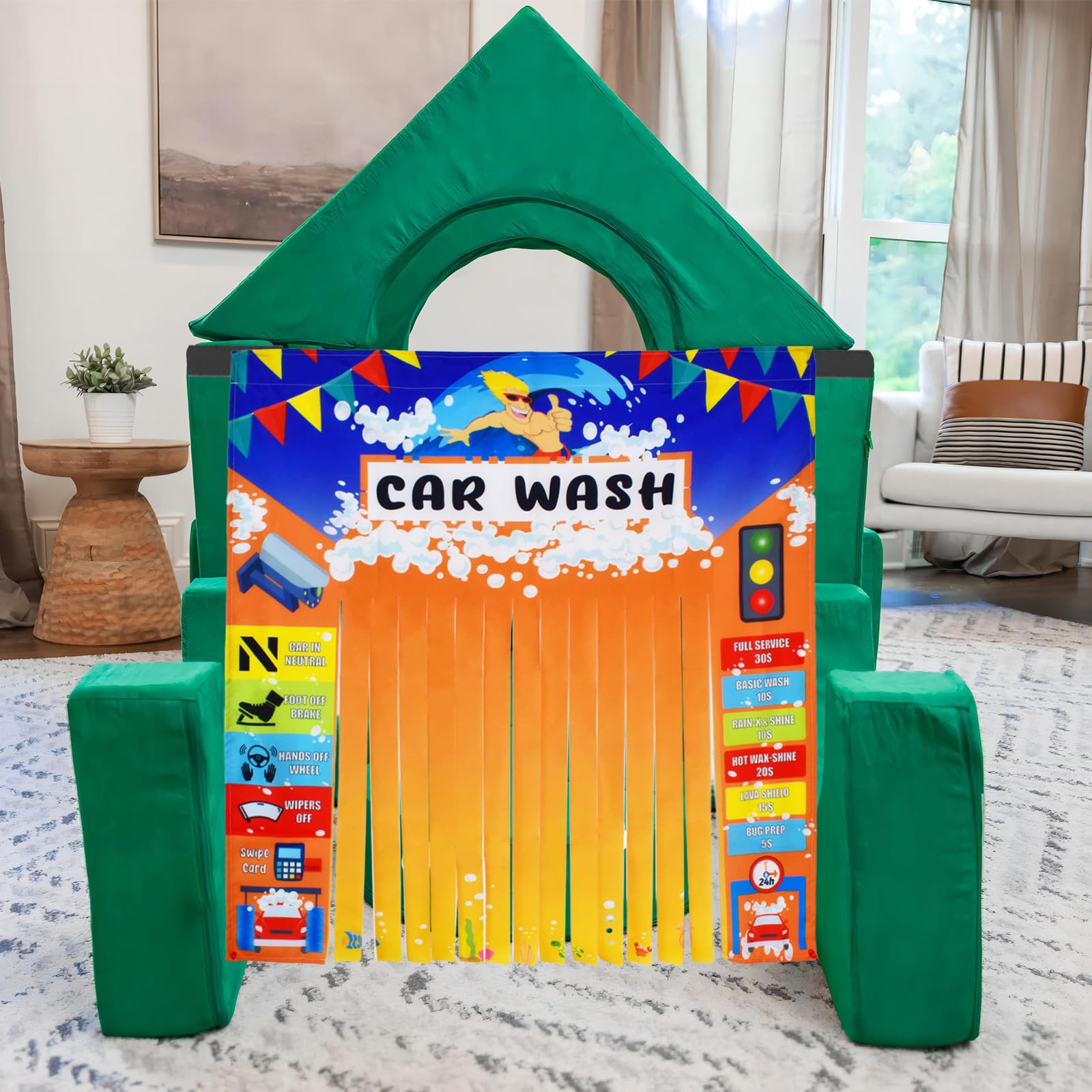 Kids Play Panel for Play Couch - Toddler Car Wash Toy Accessory | Foam Sofa Play Panel (Play Couch Not Included) | Perfect for Pretend Play, Indoor Playrooms & Sensory Play Activities