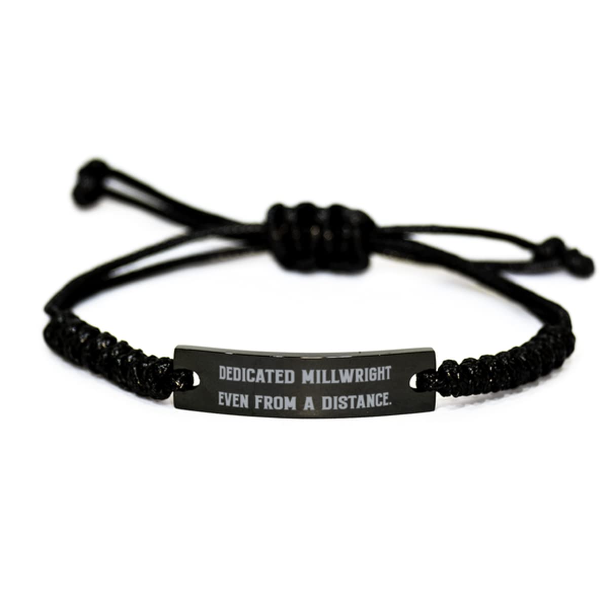 Premium Black Rope Bracelet - Thoughtful Millwright Gift for Coworkers | Christmas Present for Dedicated Workers | Long Distance Appreciation Gift for Men & Women | Perfect for Job Sites, Holidays & Special Occasions
