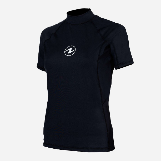 Aqualung Women's Slim Fit Short Sleeve Rashguard - UPF 50+ Sun Protection Swim Shirt for Surfing, Scuba Diving & Water Sports