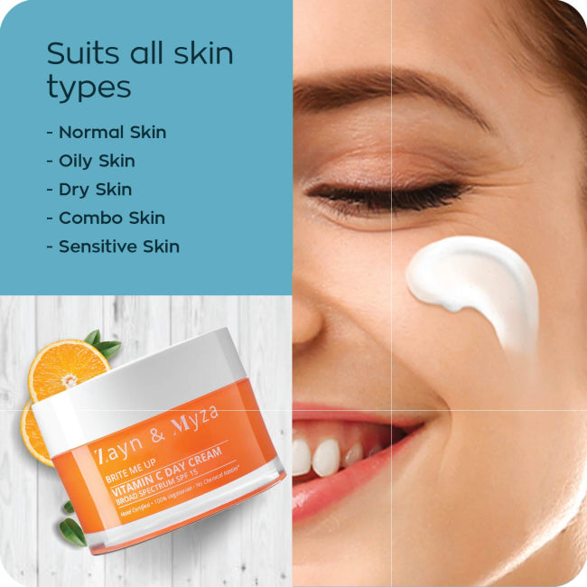 ZM Zayn & Myza Vitamin C Brightening Day Cream 50ml - Hydrating & Glowing Skin Care for Daily Use, Morning Routine