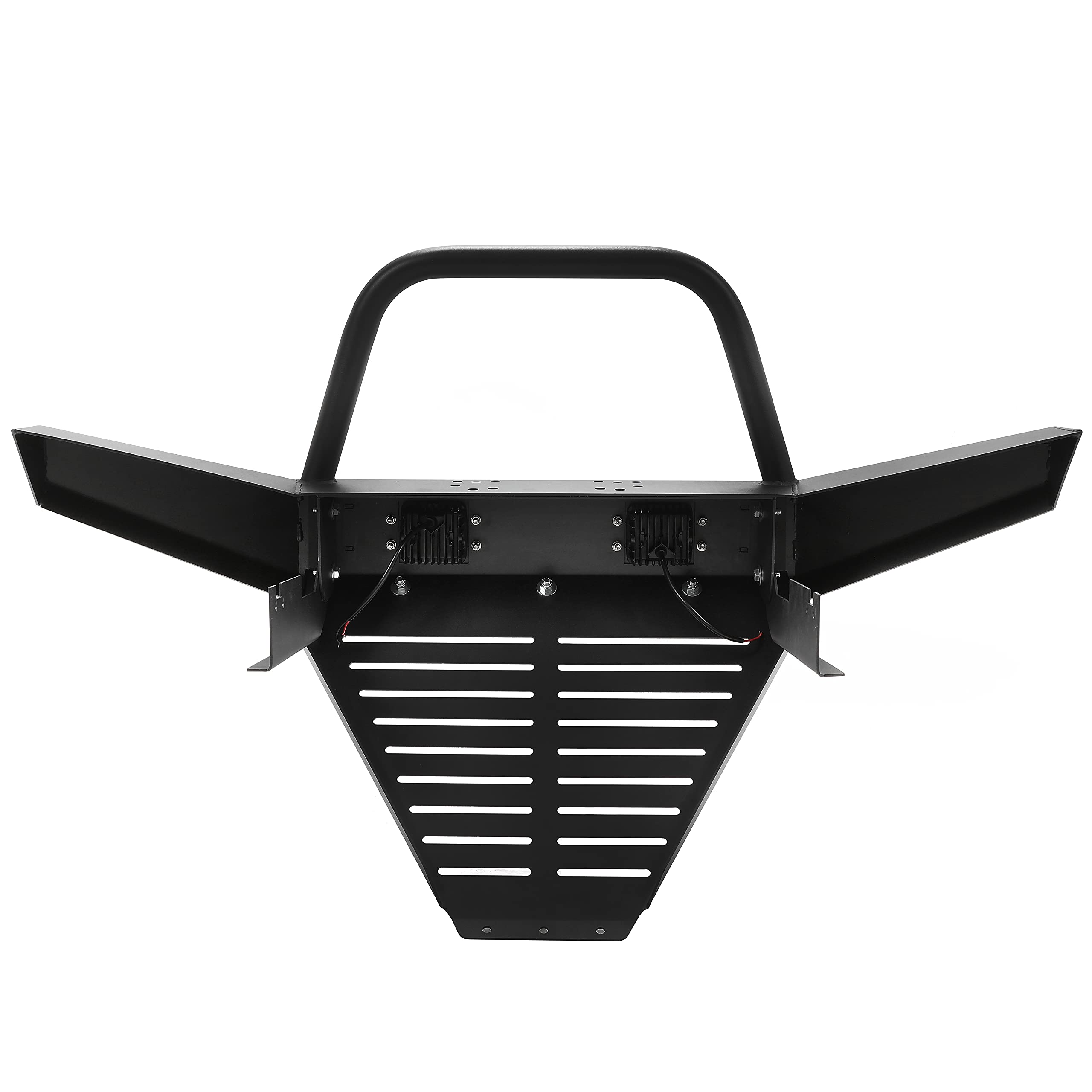 HECASA Heavy Duty Front Winch Bumper with 2x 18W LED Lights for 2010-2021 Polaris Ranger 400/500/570/800 Models - Full & Mid Size UTV Accessories with Hardware & Installation Guide | Perfect for Off-Roading, Hunting & Farm Work