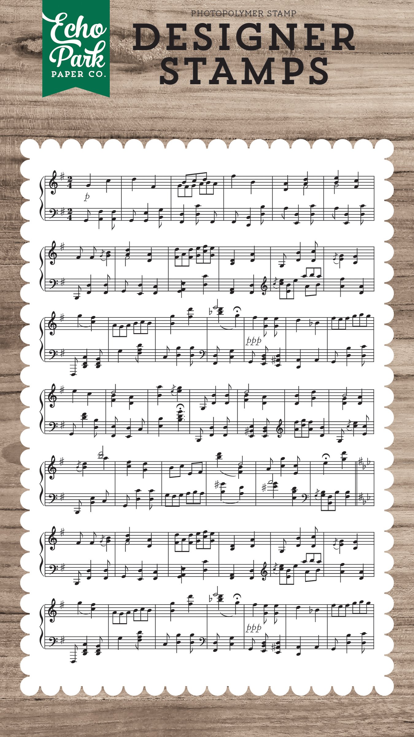 Echo Park Paper Company Sheet Music Stamp - Vintage Music Note Stamps for Scrapbooking, Card Making & DIY Crafts - Perfect for Journals, Invitations & Handmade Gifts
